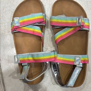Rainbow Striped Girls Sandals